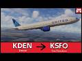 LIVE | United Airlines PMDG 777-300ER | Denver to San Francisco | VATSIM/BeyondATC | MSFS #89