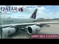 Flying Qatar Airways’ Upper Deck in Economy Onboard Their A380-800 | 🇶🇦 Doha ✈︎ London Heathrow 🇬🇧