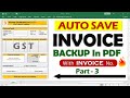 INVOICE PART 3 - How To Auto Save Excel Invoice Back Up in PDF With Invoice Number | HINDI