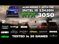 ACER ASPIRE 7- RTX 3050 + INTEL  i5 13420H Gaming Benchmark Test | Tested in 20 Games |