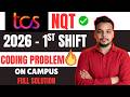 TCS NQT 2026 Coding Question Asked | TCS NQT Coding Preparation 2026 | TCS Coding Full Solution