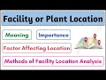 No.02 ~ Facility or Plant Location | Meaning | Importance | Factor Affecting | Methods | (English)