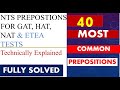 Prepositions|NTS Prepositions| NTS GAT General prepositions|HEC HAT prepostions|NTS NAT prepositions