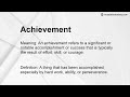 Achievement Meaning