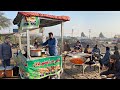 PEACEFUL DESI BREAKFAST IN PAKISTAN'S FOOD STREET! 😍 Roadside Authentic Pakistani Nashta Street Food