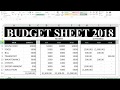 #70 How To Make Budget Sheet in excel (Hindi)