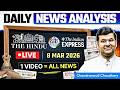 8 March 2026 - The Hindu Newspaper Analysis for UPSC | Important News \u0026 Analysis | Unacademy UPSC