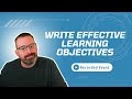 Write Effective Learning Objectives