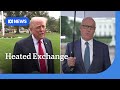 Trump accuses reporter of 'hurting Australia' with questions about his wealth | ABC NEWS