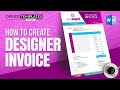 Making a Professional Invoice Design in MS Word | Graphics Designer Invoice Tutorial