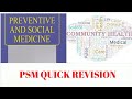 QUICK REVISION PSM . Prevention and Social medicine . AIAPGET 2022 .