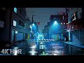 [ASMR] Rainy Night Walk in Empty Winter Alleys | Tokyo, Japan | 4K/HDR