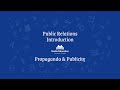 Public Relations - 1.2 - Propaganda and Publicity