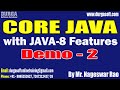 CORE JAVA with JAVA-8 Features tutorials || Demo - 2 || by Mr. Nageswar Rao On 03-02-2026 @7PM (IST)