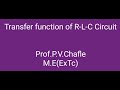 Transfer Function of R-L-C Circuit in Control system | sub:-CSP
