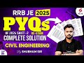 RRB JE Civil Engineering | RRB JE Civil Previous Year Question Paper | RRB JE Civil by Shubham Sir