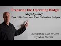 Operating Budget Preparation Step-by-Step, Part 1-Sales \u0026 Cash Collections Budgets, by Mike Werner