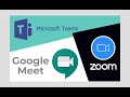 zoom vs google meet vs microsoft teams | difference and comparison between apps