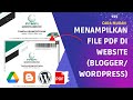 Cara Menampilkan File PDF di Website Wordpress/ Blogger