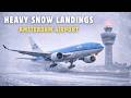Heavy Snow Landings at Amsterdam Schiphol | Winter Operations at AMS | Boeing 777, Airbus A330