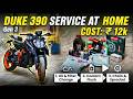 DUKE 390 GEN3 🔥 FULL SERVICE AT HOME 🛠️ IS A ₹12K SERVICE WORTH IT? 💔 #ktm  #motovlog 