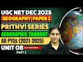 UGC NET Geography | UGC NET Geography Unit 8 All PYQs (2021-2025) By Preeti Mam