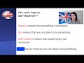 🇬🇧 can/can’t , have to/don’t have to - Lesson 10, English B1 Intermediate
