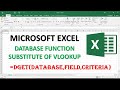 DGET FUNCTION IN MICROSOFT EXCEL || MICROSOFT EXCEL||Excel DGET Function-VLOOKUP Problems Solved