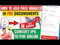 How To Add Page Numbers To Pdf Files Online For Free | Jpg To Pdf Converter