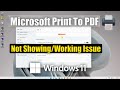 How to Fix Microsoft Print to PDF Not Working Issue in Windows 11