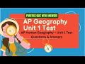 🌍 AP Human Geography – Unit 1 Test Questions \u0026 Answers