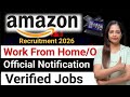 Amazon Work From Home Jobs | Amazon Recruitment 2026|Verified Amazon Job|WFH Jobs For 12th Pass