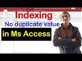 No Duplicate Indexing in Microsoft Access@computer \u0026 excel solution