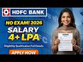 HDFC Bank Back Office Jobs 2026 | Freshers Direct Apply | No Exam