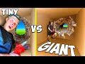 Escaping Tiny vs GIANT 100 Layers of Cardboard! *TRAPPED*