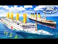 VR 360 BRITANNIC, TITANIC, AND OLYMPIC -  Fast \u0026 Furious Crazy Ship Races