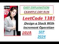 Design a Stack With Increment Operation | Leetcode 1381 | Java Code | Stack | Developer Coder