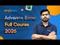 Advance Excel Full Course 2026 [FREE] | Advance Excel Tutorial | Advance Excel Course | Simplilearn