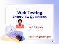 Web Testing Interview Questions