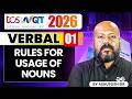TCS NQT 2026 | Verbal 01 | Rules For Usage Of Nouns | TCS NQT Preparation