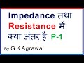 Impedance, Resistance \u0026 Reactance difference, in Hindi