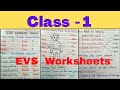 Class 1st EVS Worksheet /EVS Worksheet for class  1 /Class 1 EVS
