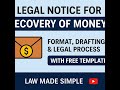 Legal Notice for Recovery of Money | Format, Drafting \u0026 Legal Process (Free Template)