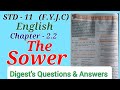 11th. | English | lesson 2.2 | The Sower, Poem | Digest's Questions and Answers | Maharashtra Board