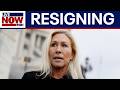 Why is Marjorie Taylor Greene resigning?