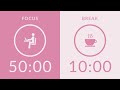 50/10 Pomodoro Timer with Pink Noise 🎧 7-Hour Study with Me for Deep Focus \u0026 ADHD ✨