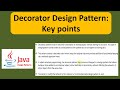 Decorator Design Pattern: Key points