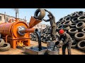 Incredible Recycling ! How Old Scrap Tyres Are Turned into Oil Fuel | WaRecycling