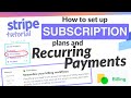 Stripe Subscriptions \u0026 Billing Plans - Recurring Payments with Stripe Subscription Tutorial