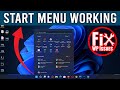 Start Button is not Working in Windows 11 | Start Menu Not Working Problem Resolved | 2022
